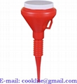 1 1/2 Pint Red Double Cap PE Plastic Funnel