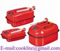 Horizontal Jerry Can Gasoline Fuel Refill Steel Tank Red