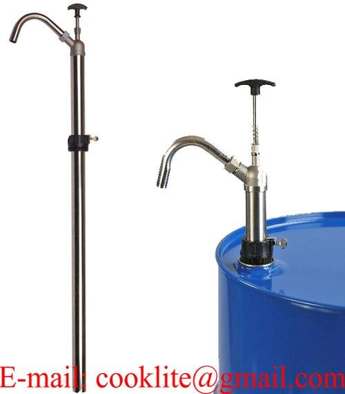 Chrome Plated Steel Drum Barrel Pump / Vertical Lift Hand Oil Transfer Pump