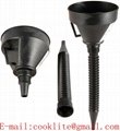 2-in-1 Black Flexible Car Motorcycle Refuelling Funnel Spout Mesh Screen Strainer Gasoline