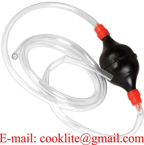 Portable Siphon Liquid Fuel Transfer Hose Rubber Hand Squeeze Pump