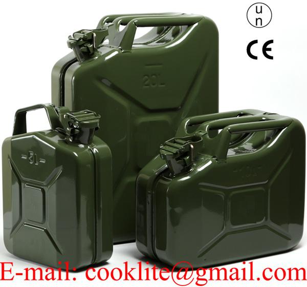 Diesel Petrol Jerry Can 5/10/20 Litre Nato Style Gasoline Fuel Container Metal Gas Tank