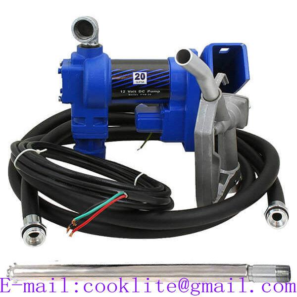 DC 12V Flameproof Fuel Dispenser Barrel Pump 20gpm Gasoline Petrol Diesel Gas Kerosene Transfer Pump Kit Car Tractor Truck Mobile Refueling