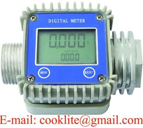 Digital Fuel Meter K24 Electronic Flow Meter 1 Inch Turbine Flowmeter Check Digital Diesel Gasoline Liquid Counter for Fuel Dispenser