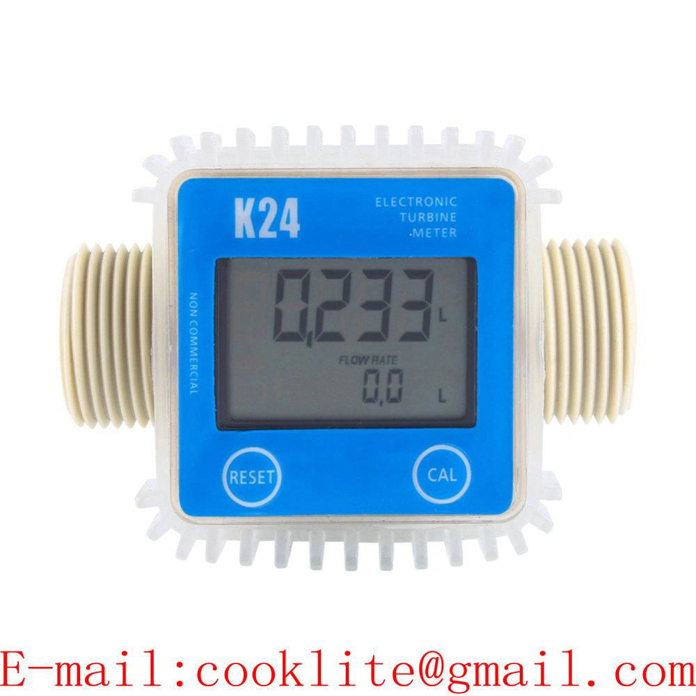 Turbine Fuel Meter K24 Electronic Flow Meter 1" Diesel Gasoline Kerosene Oil Digital Flowmeter