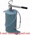 Portable lubrication bucket with hand lever pump