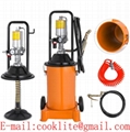 High Volume Oil Grease Manual Bucket Pump Pneumatic Operated Greaser - 12L