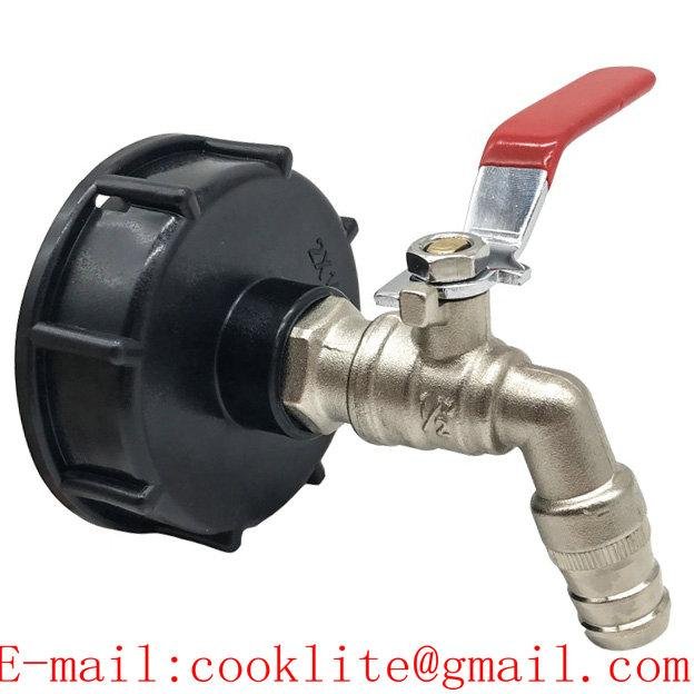 IBC Tote Tank To Brass Tap Faucet 3/4" Replacement Valve 60mm Coarse Thread to 15mm Water Drain Adapter