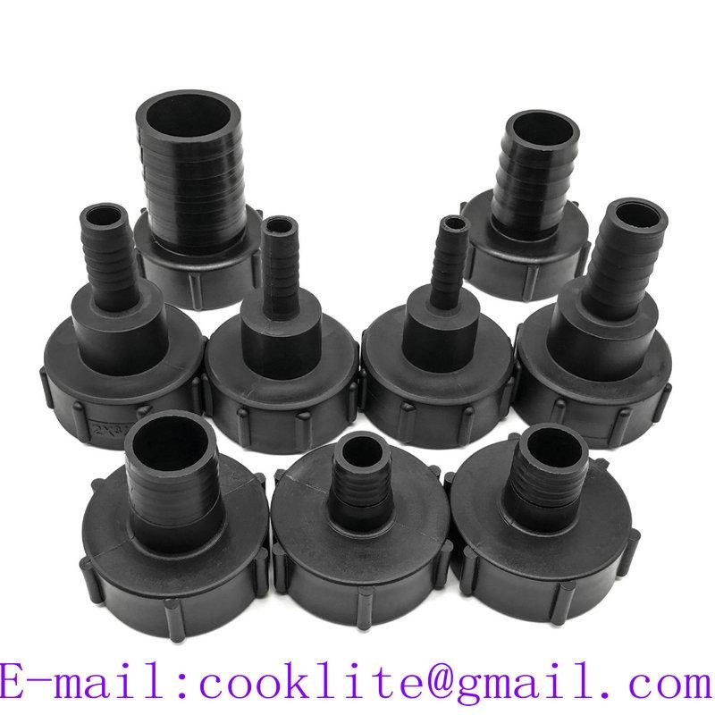 IBC Fittings DIN61 2" IBC Tank Adapter Plastic Drum Coupling/Adaptor with 1/2"; 3/4"; 1"; 1-1/2"; 1-3/4" and 2" Hose Barb