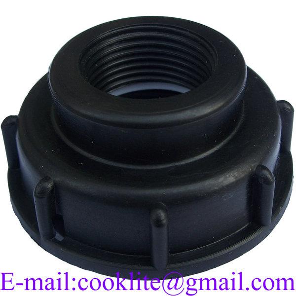 IBC Screw Cap S60x6 Female to 1" BSP Female Thread Adaptor Plastic IBC Tote Tank Valve Fitting Reducer