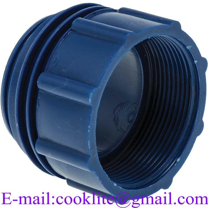 IBC Tote Tank Adapter/Fitting Connector 63mm Male to 2" BSP Female PP Plastic Drum Coupling