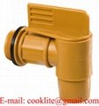 Plastic Faucet 2" BSP Thread Polyethylene Drum Faucet Gold Barrel Tap Plastic Spigot