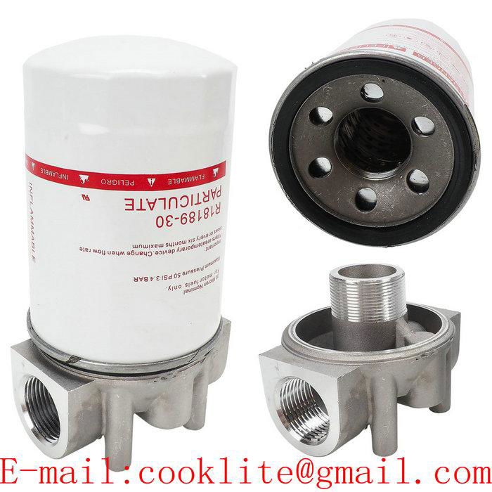 Cartridge Oil Fuel Filter with Bracket for Fuel Pump Dispenser, Used for Diesel, Gasoline, Ethanol or Methanol Blends up to 10%