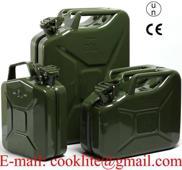 NATO Metal Petrol Jerry Can Military-spec Fuel Tank Army Gasoline Diesel Storage Container 5L/10Lt/20Ltr