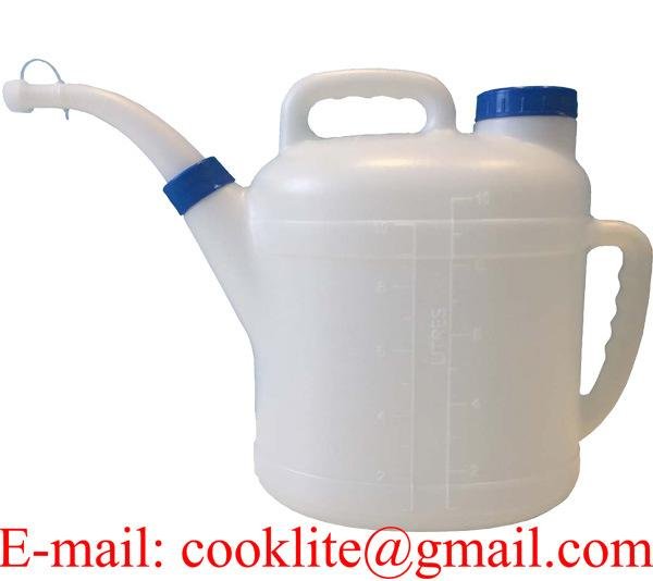Double Capped Polyethylene Measuring Pour Container Oil Jug 5 Liter Oil Dispensing Can