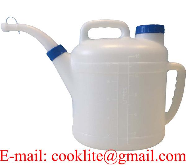 Double Capped Polyethylene Measuring Pour Container Oil Jug 5 Liter Oil Dispensing Can