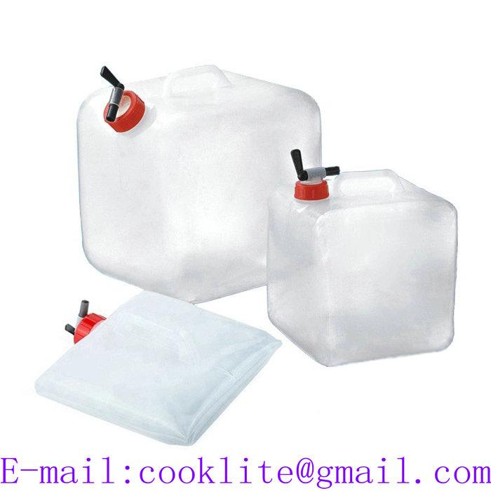 Collapsible Water Carrier 5/10/15/20 Liter Expandable Drinking Water Bag Container Jug - Food-Safe