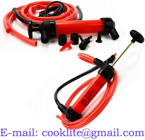 Liquid transfer siphon pump kit / Double action Inflating fueling hand pump