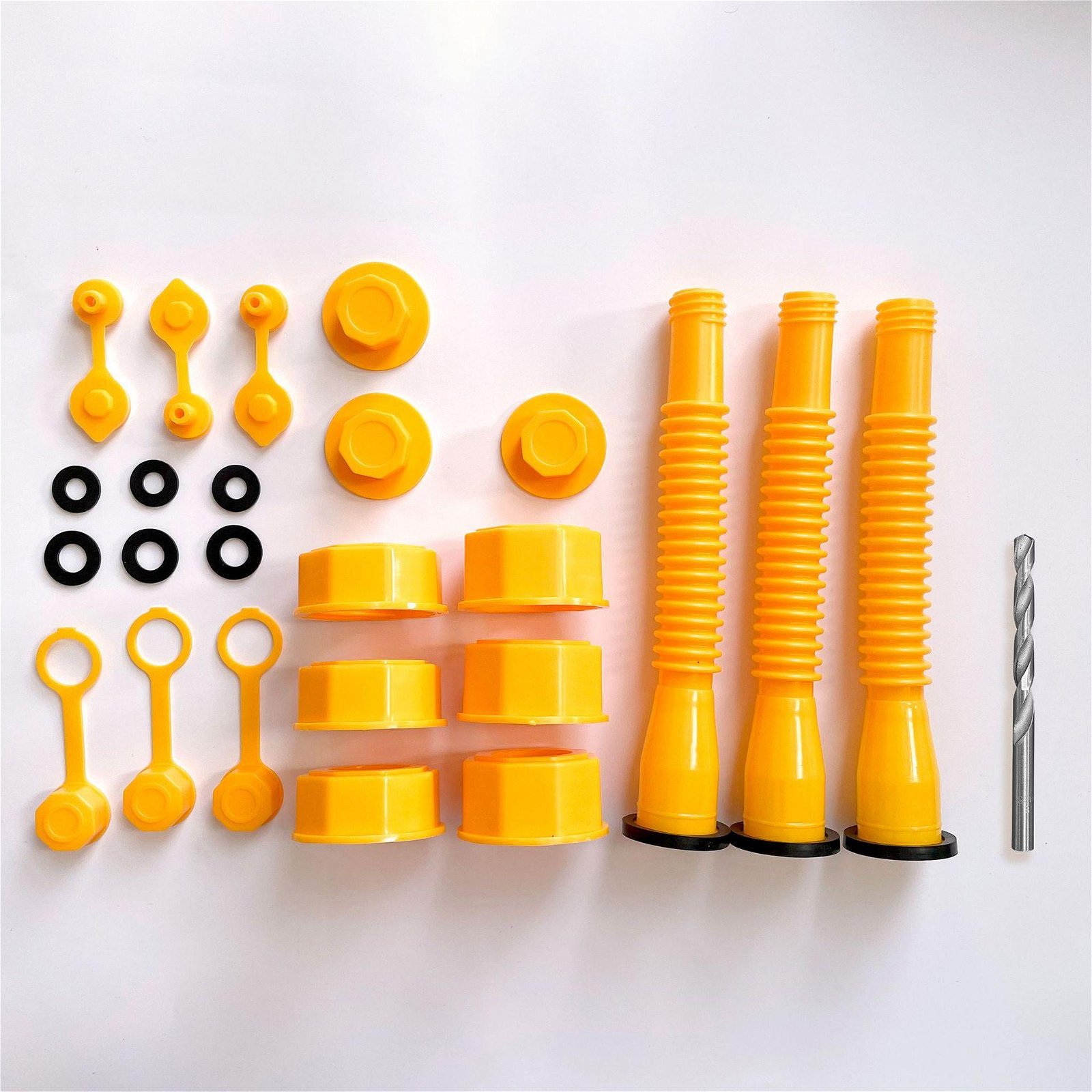 Gas Can Replacement Spout Kit Flexible Pour Nozzle with Gasket Stopper Caps Collar Caps Stripe Cap Spout Kit for Water Jugs