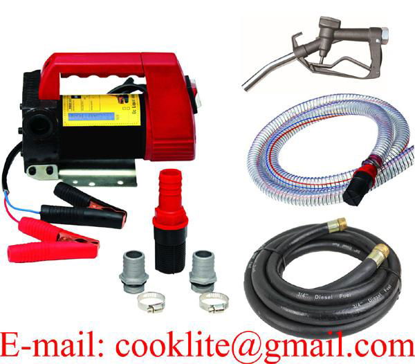 Portable electric diesel oil and fuel transfer extractor pump motor self priming - 12V 175W diesel dispensing unit