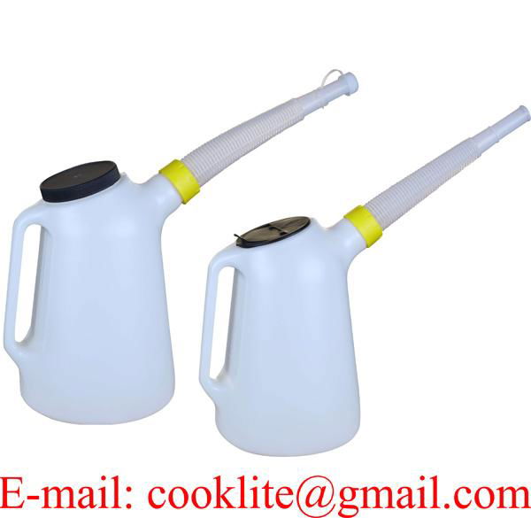 Plastic Oil Measure With Lid And Flexispout 2 Litre High Density Polyethylene Pitcher