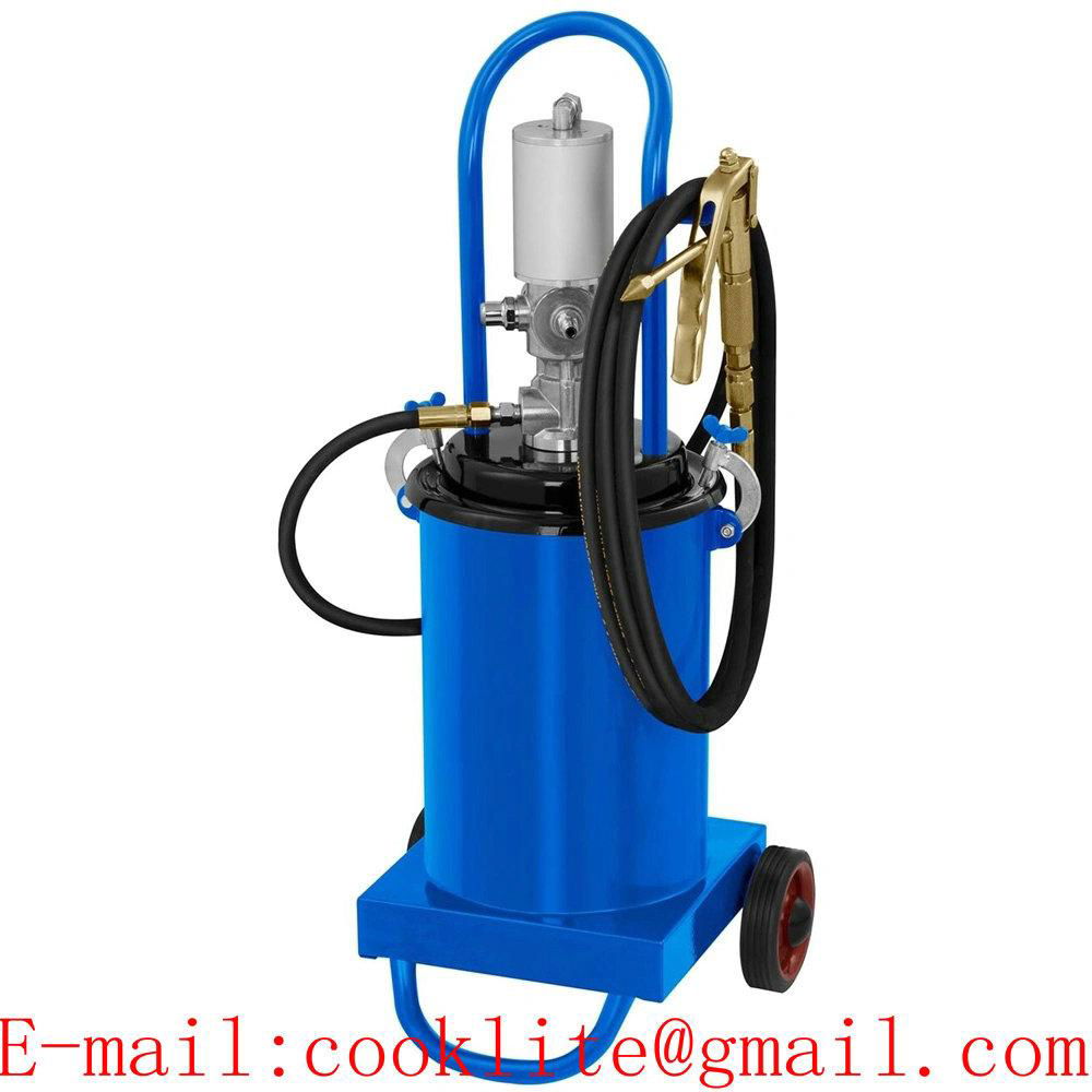 High Pressure Air Operated Grease Dispenser Pneumatic Lubricator Bucket Pump - 12L Compressor Oiler