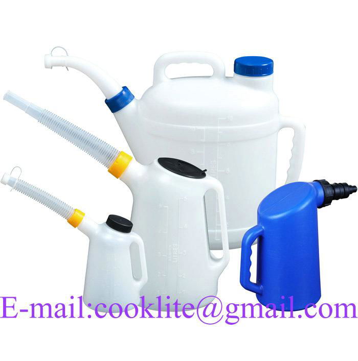 Polyethylene (HDPE) Fluid Fuel Oil Antifreeze Measuring Jug Plastic Pouring Pitcher with Cap & Flexi Spout