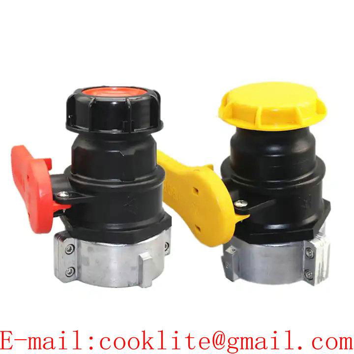 Camlock Ball Valve For IBC Tote Outlets with Cap and Metal Collar High Quality Water Container Fittings