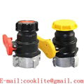 Camlock Ball Valve For IBC Tote Outlets with Cap and Metal Collar High Quality Water Container Fittings