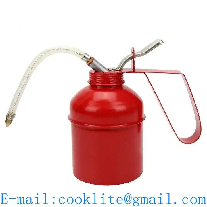 Metal Can High Pressure Oil Dispenser Can 300ML 500ML Feed Oil Pot Pump with Flexible Spout