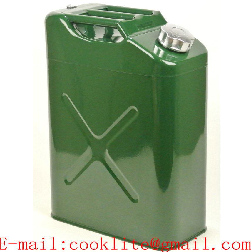 5 Gallon Metal Jerry Can 20Ltr US Style Gasoline Diesel Storage Tank with Screw Cap & Flexible Spout