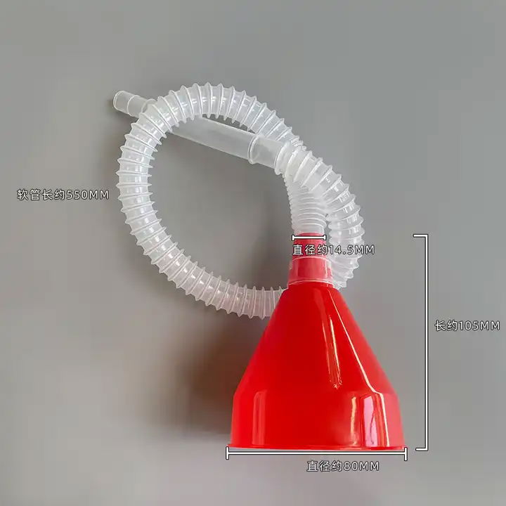 Plastic Oil Funnel with Filter Screen & 50mm Long Hose 2