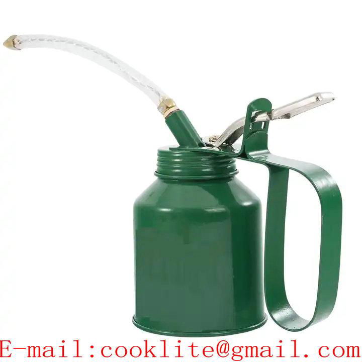 Metal Oiler Dispenser 250CC Hand Held Steel Lubricant Oil Can Hydraulic Finger 2