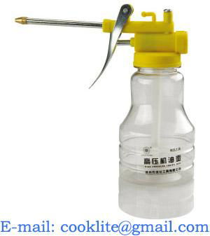 Plastic Lubricating Oil Can 300CC Oilcan Transparent High Pressure Pump Oiler