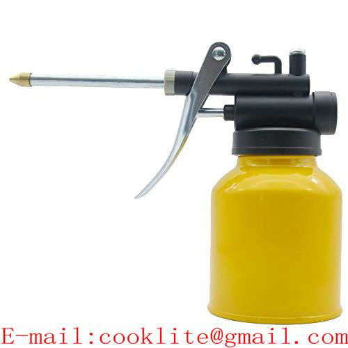 Metal Oiler Dispenser 250CC Hand Held Steel Lubricant Oil Can Hydraulic Finger 4