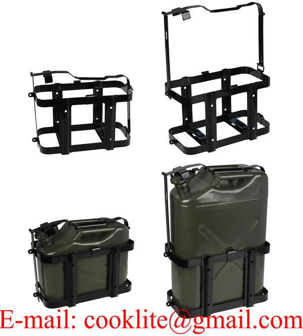 Jerry Can Wall Mount Holder Metal Bracket 10/20L Carrier Fuel Petrol Diesel Anti Siphon Theft Off-road Camping Caravan