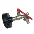 S60x6 Lockable IBC Faucet Tote Tank Drain Adapter with 1/2" Outlet Tap Valve Fittings for Home Garden Water Connectors