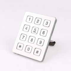 Weatherproof 3x4 rs232 numeric keypad for access control system