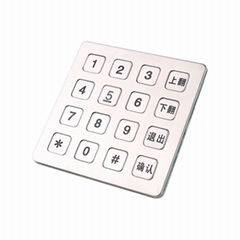 4x4 layout 16keys custom numeric metal keypad ATM keypad