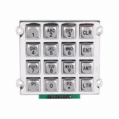 Industrial vandal proof zinc alloy keypad for fuel dispenser