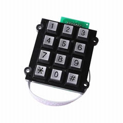 3x4 12 keys metal keypad for industrial