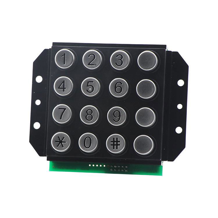 Waterproof metal 16 keys numeric SOS telephone keypad