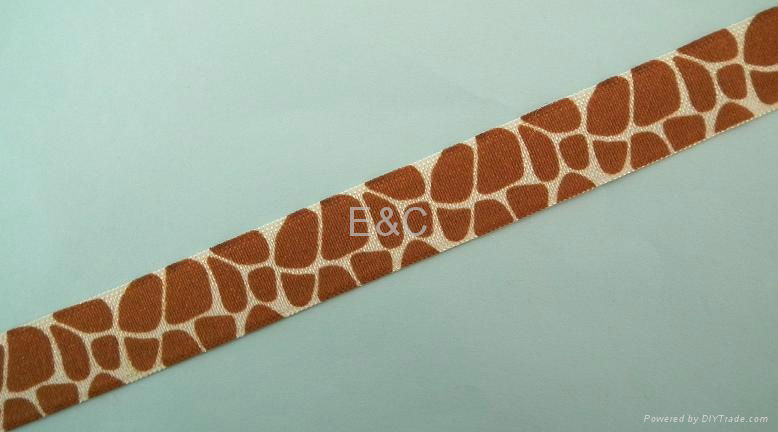 Animal Print Elastic, Printed Fold Over Elastic