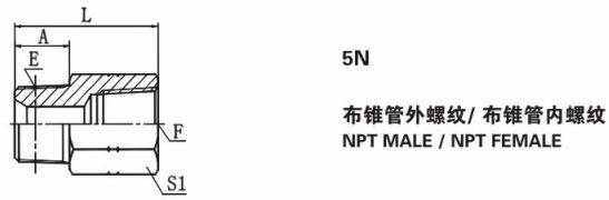 NPT male/female thread hydraulic adaptor 2