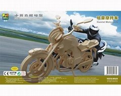 Sell-education new fashion motocycle DIY puzzle wooden toys