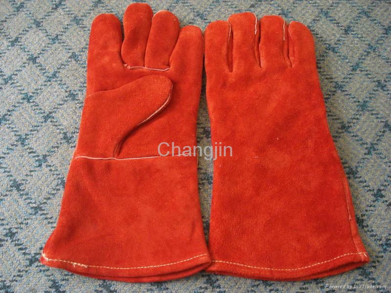 red cow leather welding glove