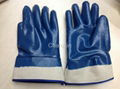 blue nitrile glove with safety cuff