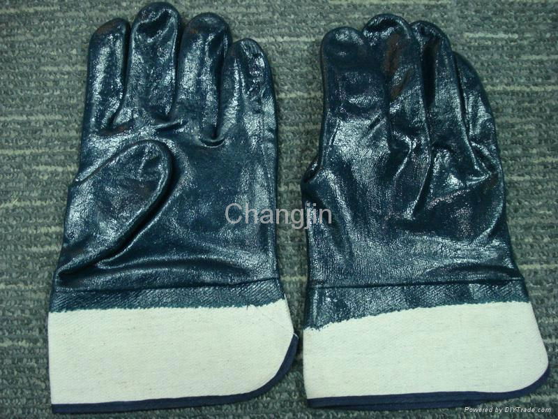 blue nitrile glove with safety cuff 2