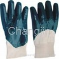 blue nitrile glove with safety cuff