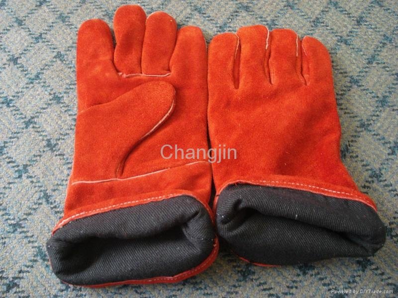 red cow leather welding glove 2